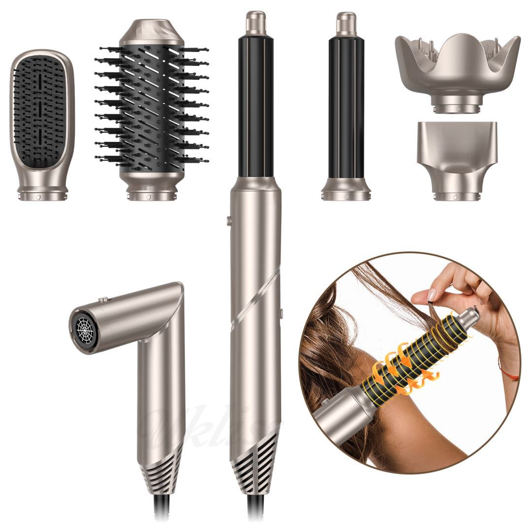 Air Sculpt 6-in-1 Hot Air Brush Set, Multi-Styler for Salon Blowouts, Defined Curls, Volume Boost & Frizz-Free Straightening,